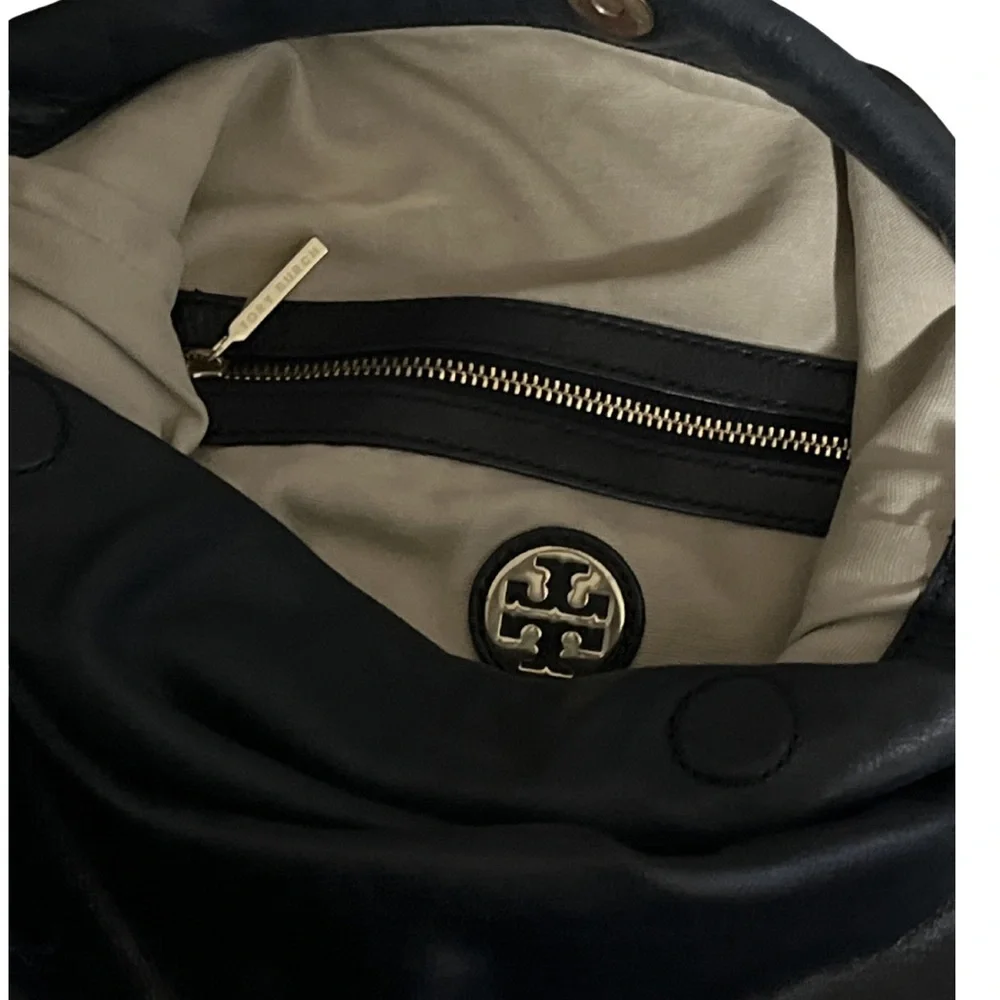 Tory Burch Vintage Dena Fold-Over Crossbody - Black Leather